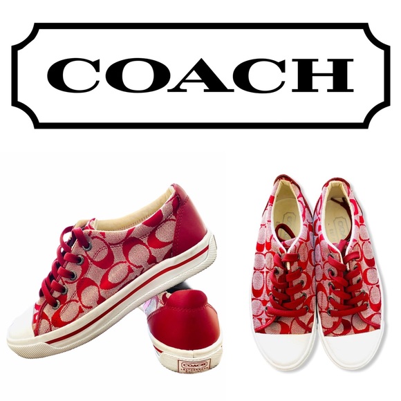 red coach tennis shoes